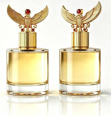 Capuchón de perfume de ala de águila magnética con tapa de botella de oro de piedra de oro roja