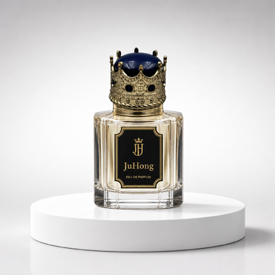 Tapa de Perfume de Zamac de Zinc con Relieve de Corona, Parte Superior de Resina y Diseño Personalizable