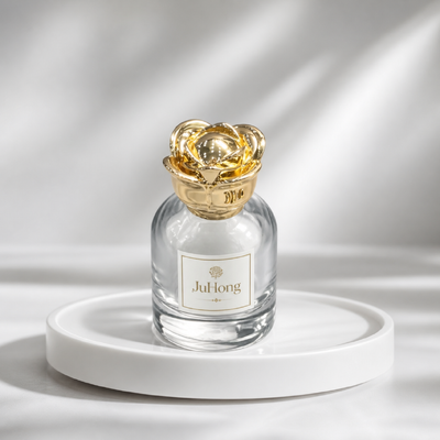 Ornate 3D Floral Zamac FEA15 Perfume Cap, Zinc Alloy con Acabado Dorado Tapa Decorativa para Botella
