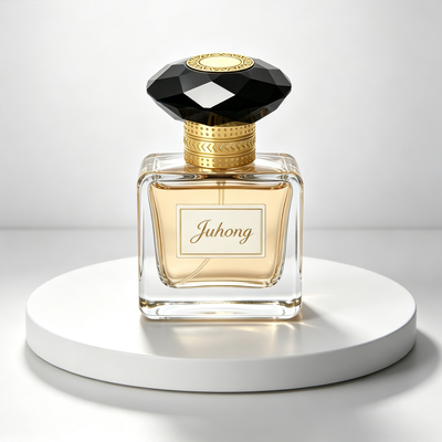 Lujo Negro de cristal de facetas Zamac Perfume Botella tapa de oro Revestido con logotipo personalizado Metal Perfume tapa FEA 15