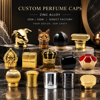 High-end Zamac Perfume Cap Luxury Zinc Alloy Fragrance Lid Custom Logo Cap with Pump Magnetic Perfume Cap