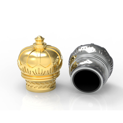 La corona de encargo de Zamak de la aleación del cinc de perfume de la cubierta material de la botella formó