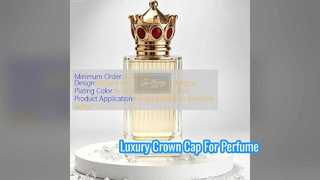 Tapa de perfume de corona magnética de lujo con diamantes de imitación rojos