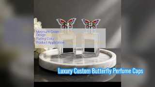 Tapa de perfume Butterfly Zamac personalizada para marcas de lujo