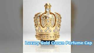 Tapa de perfume con corona magnética de lujo, cristal chapado en oro