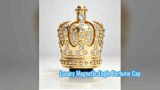 Tapa de perfume magnética de ala de águila de lujo chapada en oro